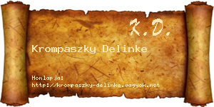 Krompaszky Delinke névjegykártya